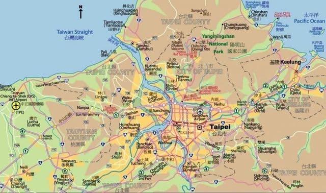 Mapa de la ciudad de Taipei