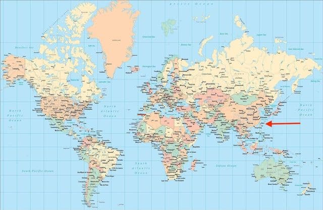 Ubicación de Taipei en el mapa mundial