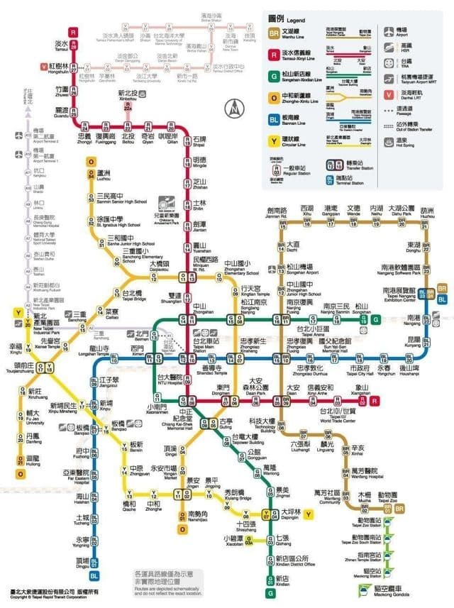 Mapa de la estación de metro de Taipei