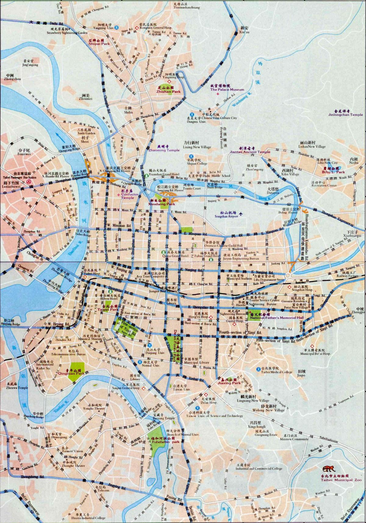Mapa de carreteras de Taipei